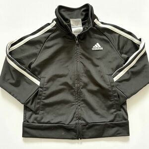 adidas Black Jacket with White Stripe Accents